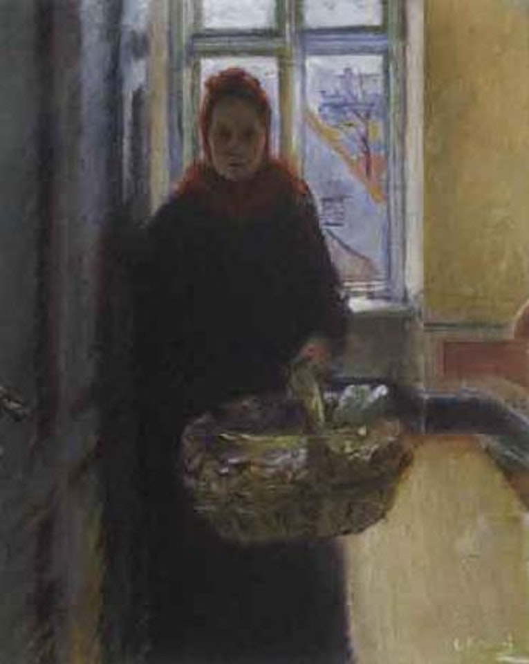 Woman with basket by Christian Krohg