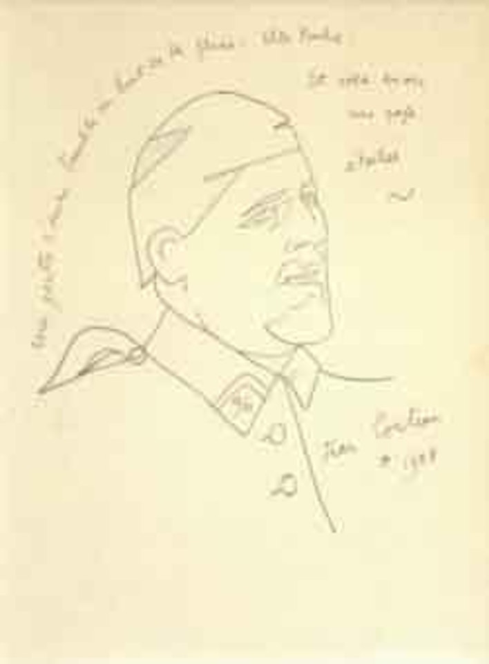 Portrait de Guillaume Apolinnaire by Jean Cocteau
