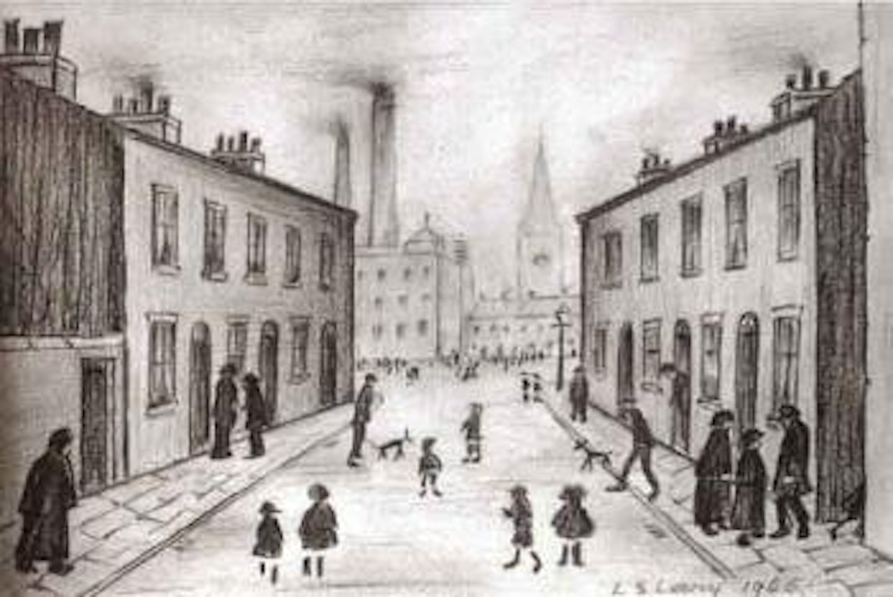 Salford Street scene by Laurence Stephen Lowry