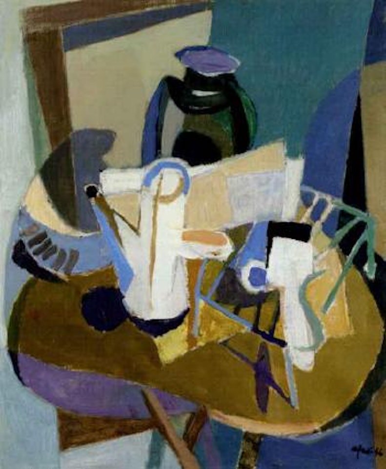 Still life with coffee pot by Afro