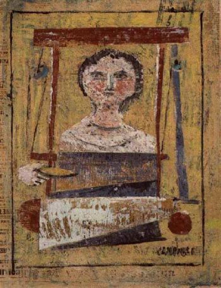 Woman spinning by Massimo Campigli