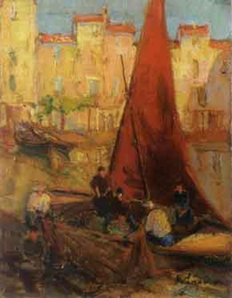 Gondoliers a Venise by Georgij Aleksandrovic Lapschin