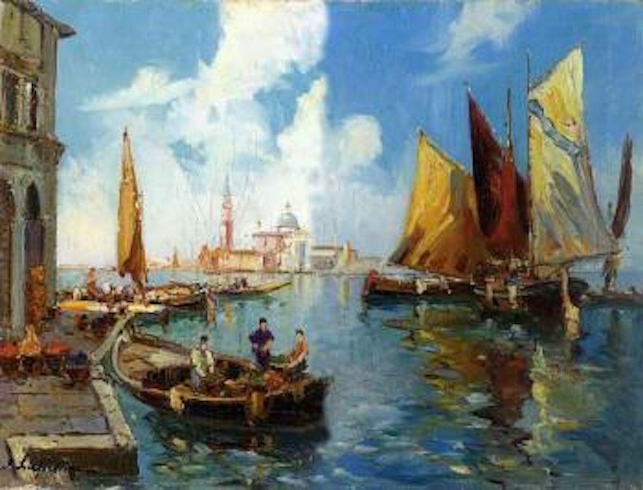 Gondoles a Venise by Georgij Aleksandrovic Lapschin