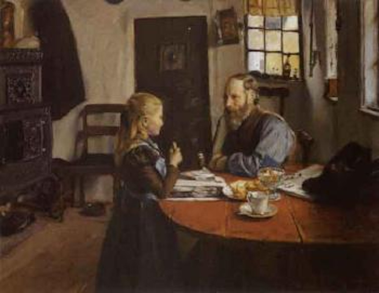 Visiting Grandfather by Hans Andersen Brendekilde