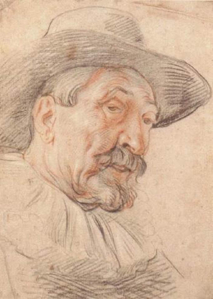 Bearded man, wearing a brimmed hat and a ruff by Jacob Jordaens