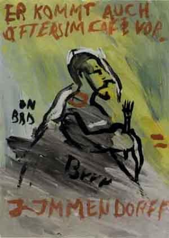 Cafe Deutschland, he often comes into the cafe by Jörg Immendorff
