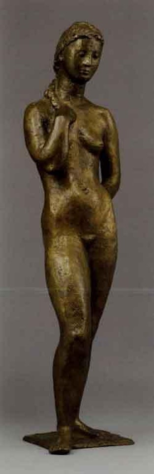 Female nude with braided hair by Gerhard Marcks