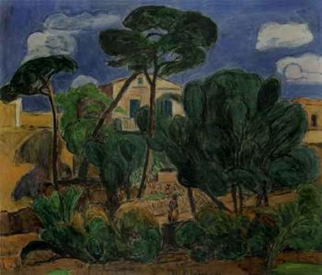 Houses surrounded by pine trees, Porto d'Ischia by Hans Purrmann