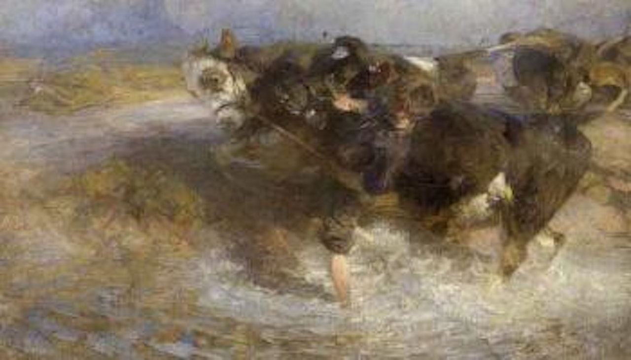 Team of oxen by Heinrich von Zugel