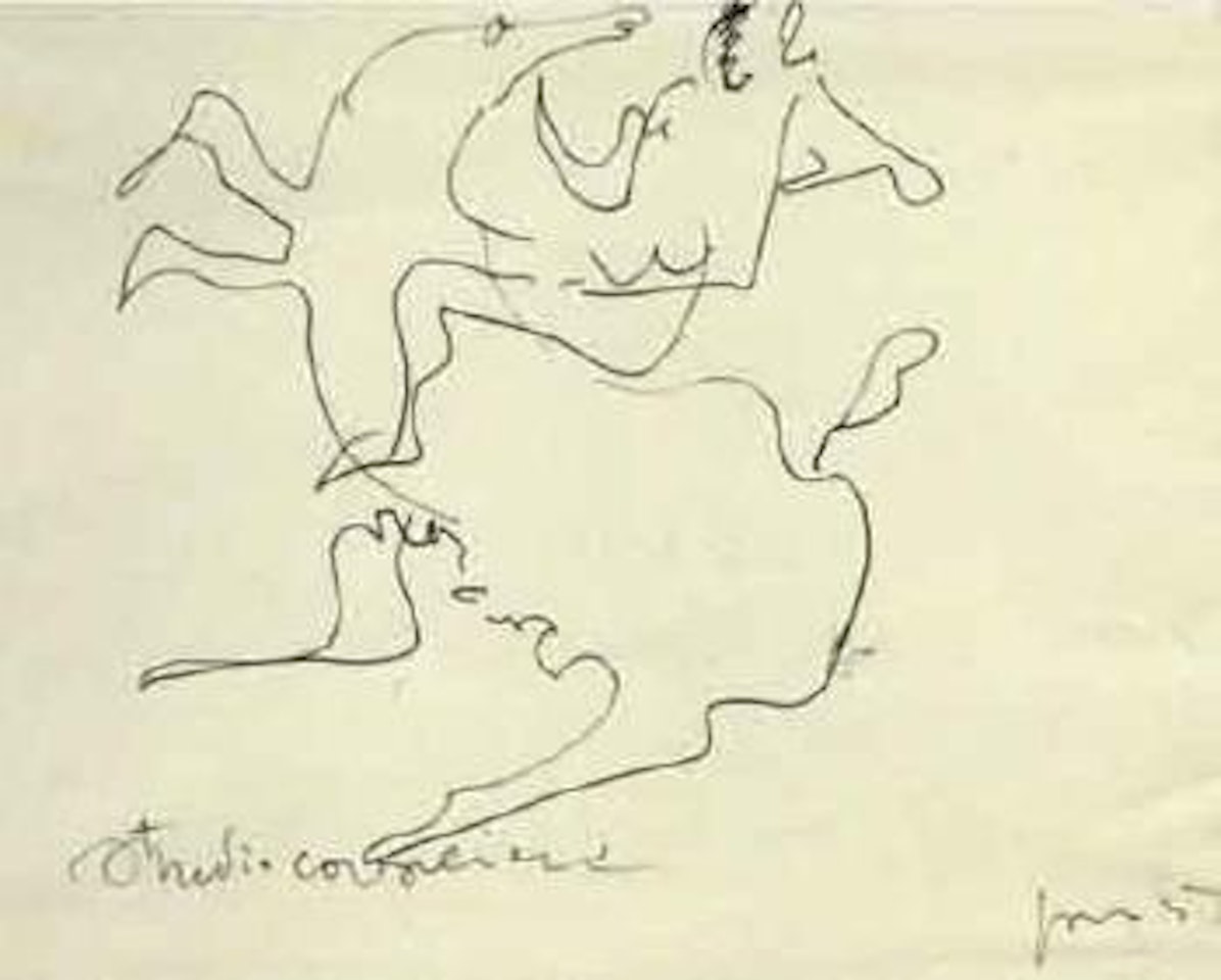 Study of rider by Lucio Fontana