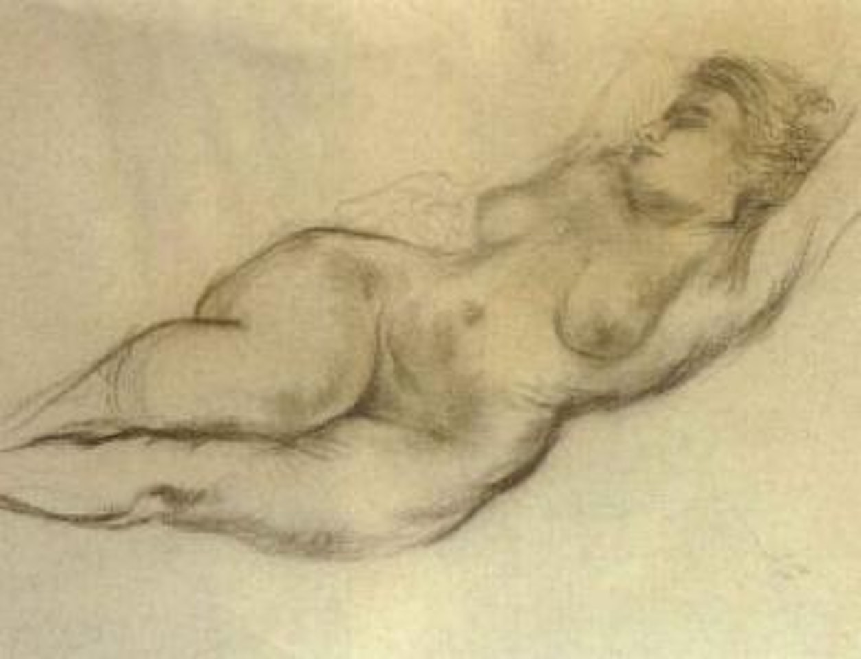 Reclining female nude by George Grosz