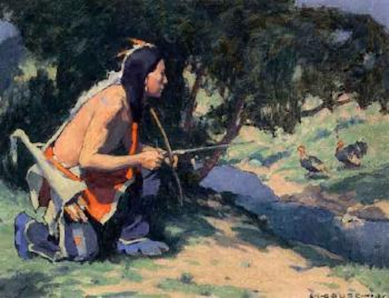 Turkey shooter by E. Irving Couse