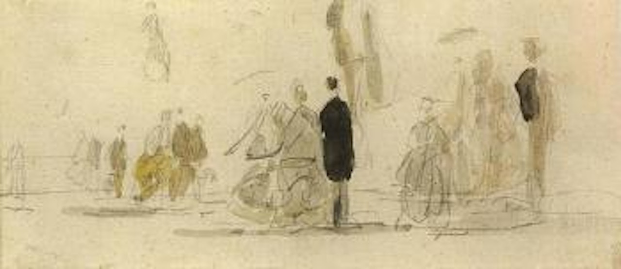 Crinolines sur la plage by Eugène Boudin