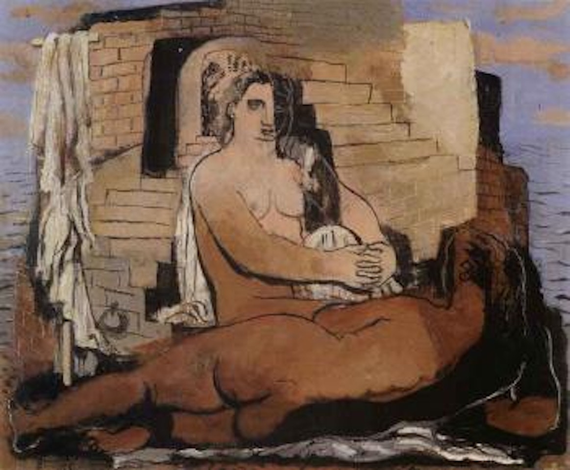 Deux baigneuses aux drapes blanc by Jean Souverbie