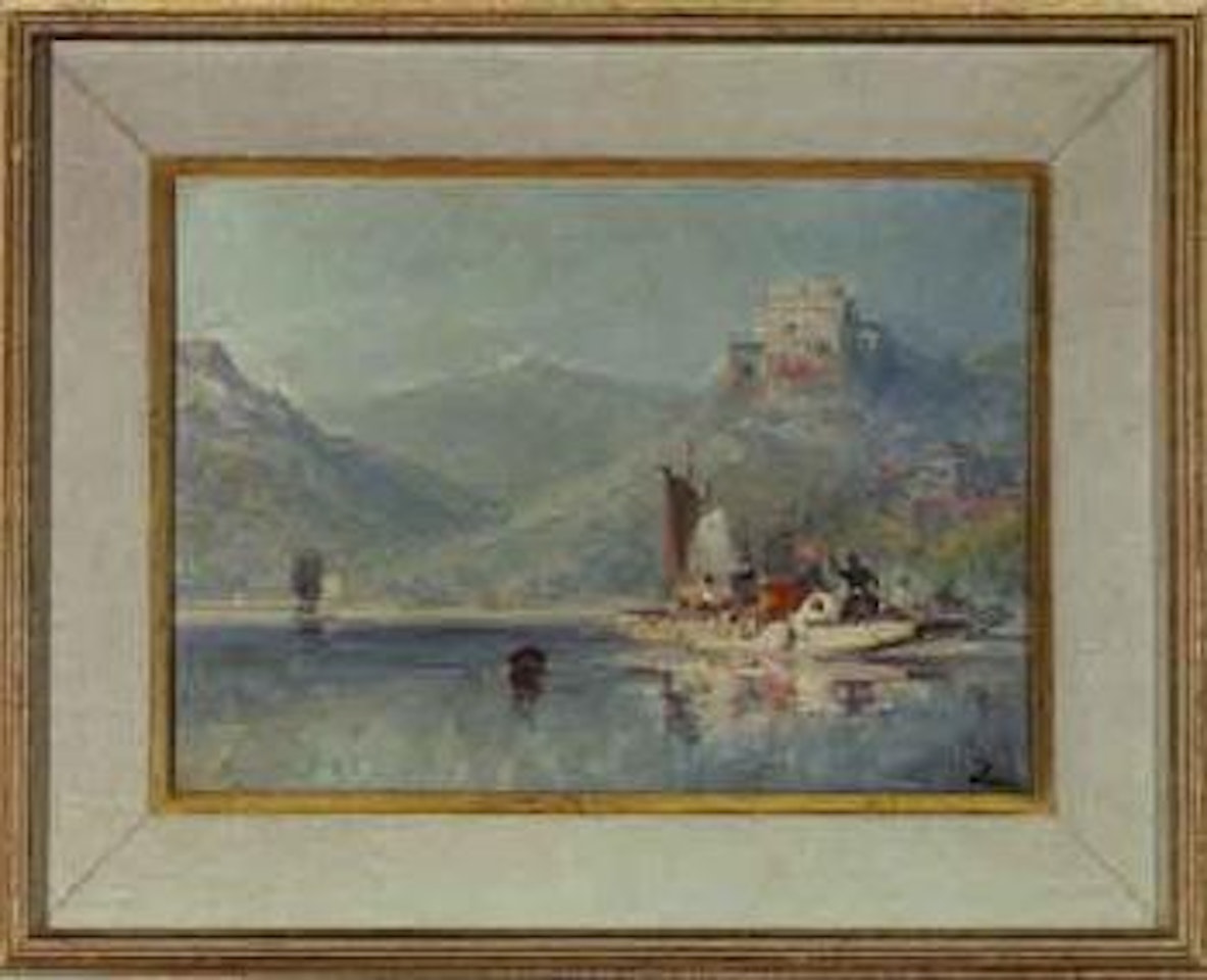 Fishing boats off the Mediterranean coast by Félix Ziem