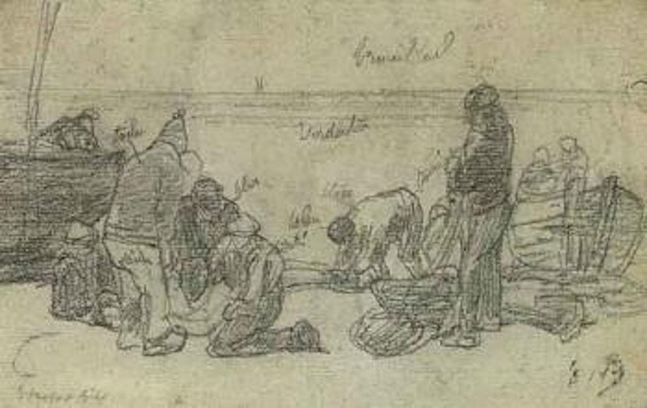 Pecheurs sur la plage by Eugène Boudin