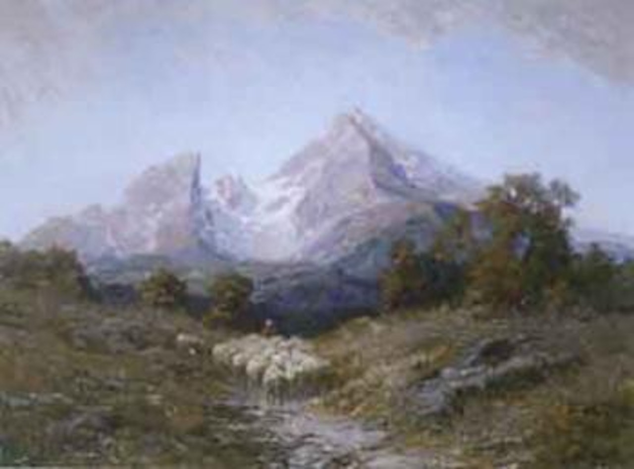 View of Watzmann in autumn by Otto Pippel