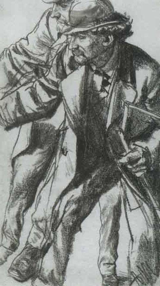 Kneeling figures by Adolph Menzel
