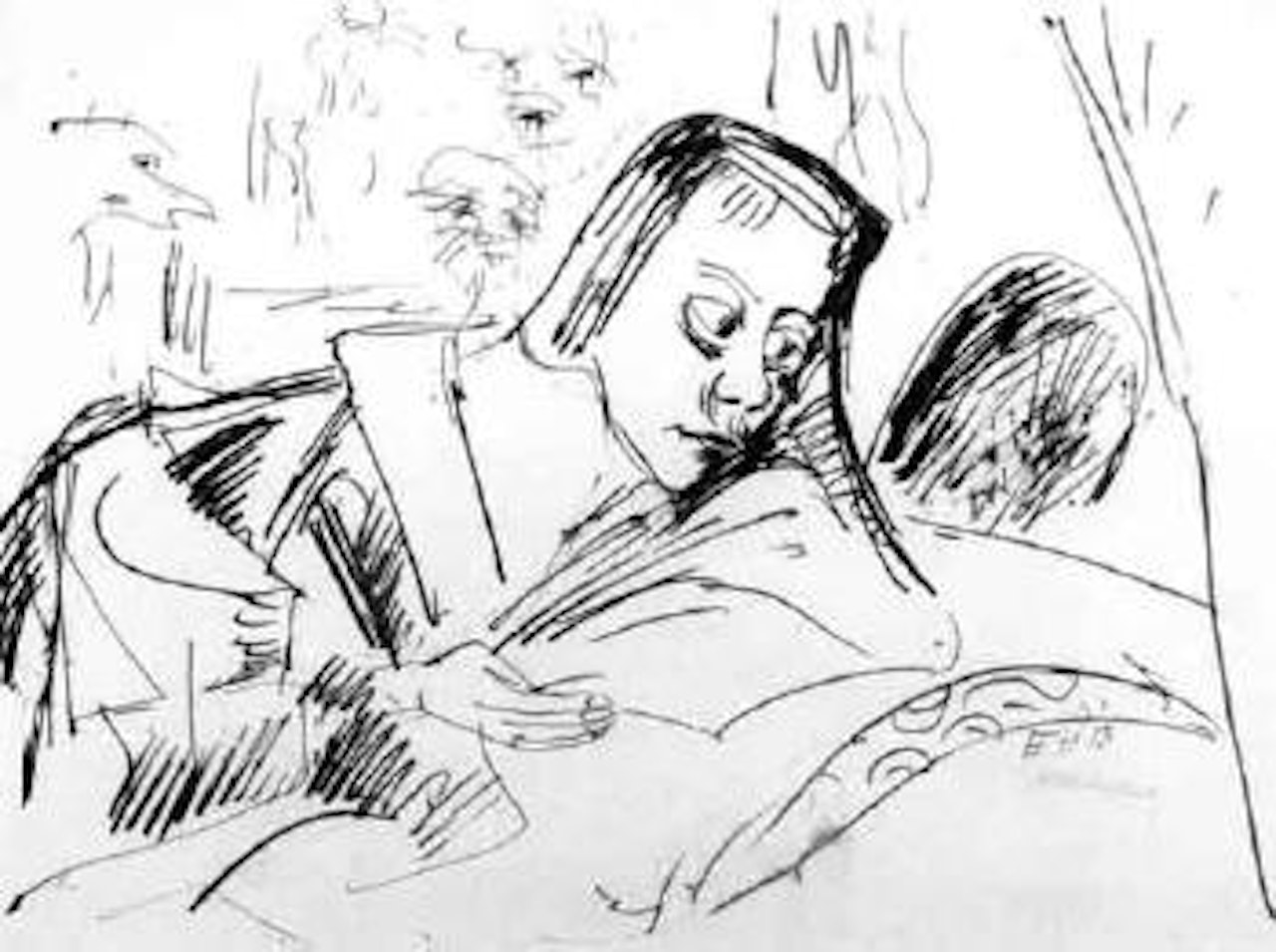 Figure reading by Erich Heckel