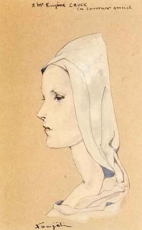 Profil de femme au voile by Leonard Tsuguharu Foujita