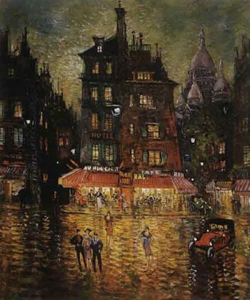Animation la nuit a Montmarttre by Konstantin Alekseevich Korovin