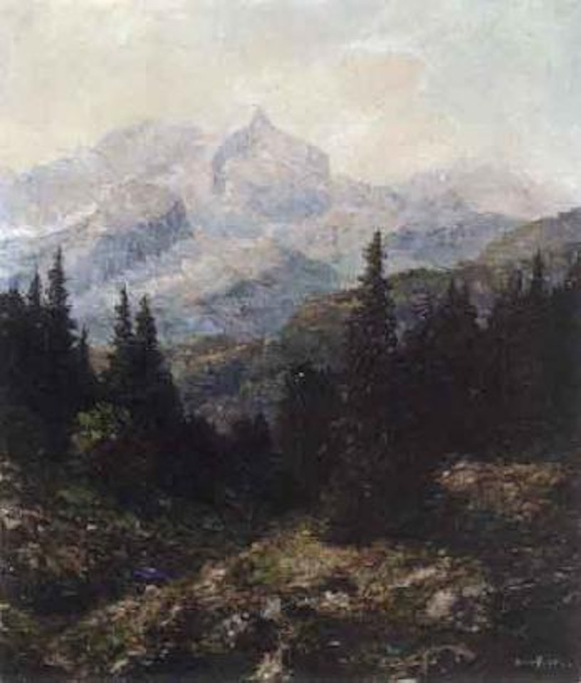 Blick von Eckbauer auf die Alpenspitzen - View from Eckbauer by Otto Pippel