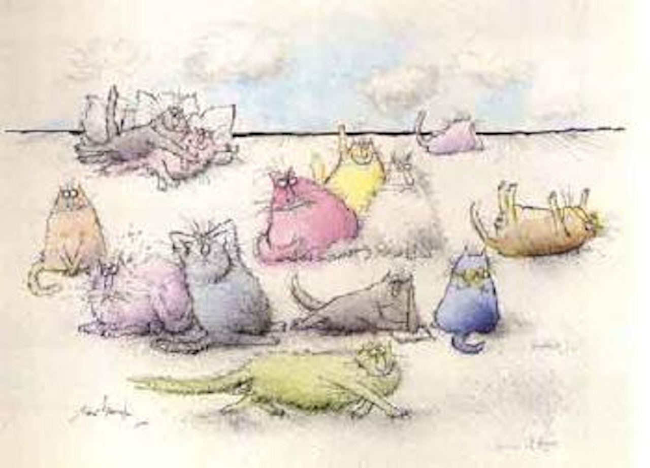 Landscape with figures by Ronald Searle