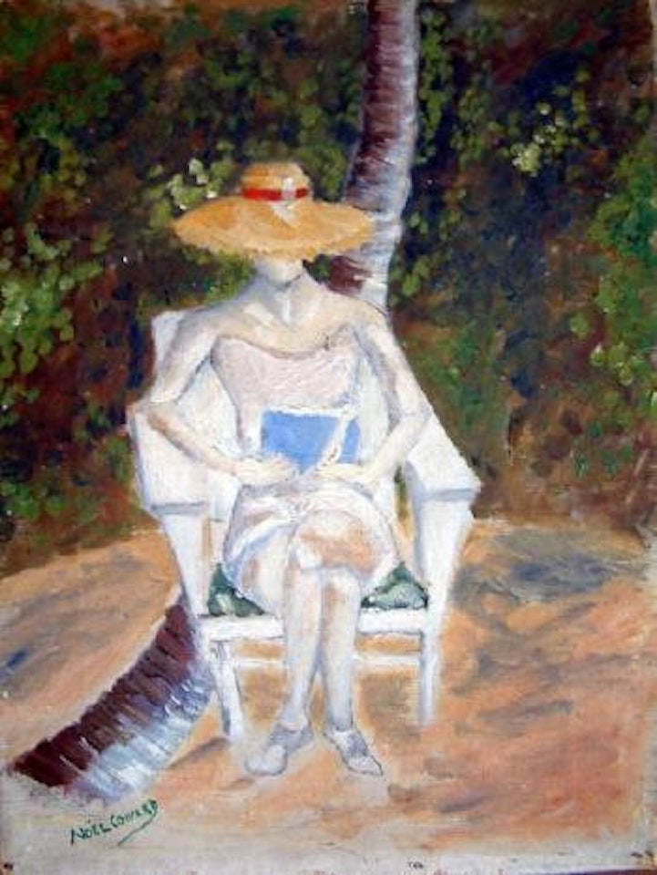 Woman reading on the beach by Noel Coward