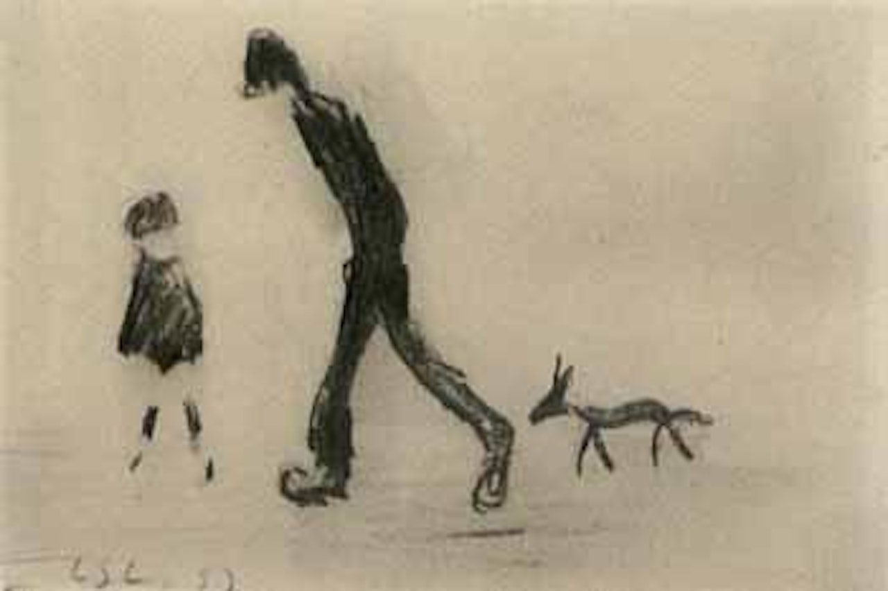 Walking the dog by Laurence Stephen Lowry