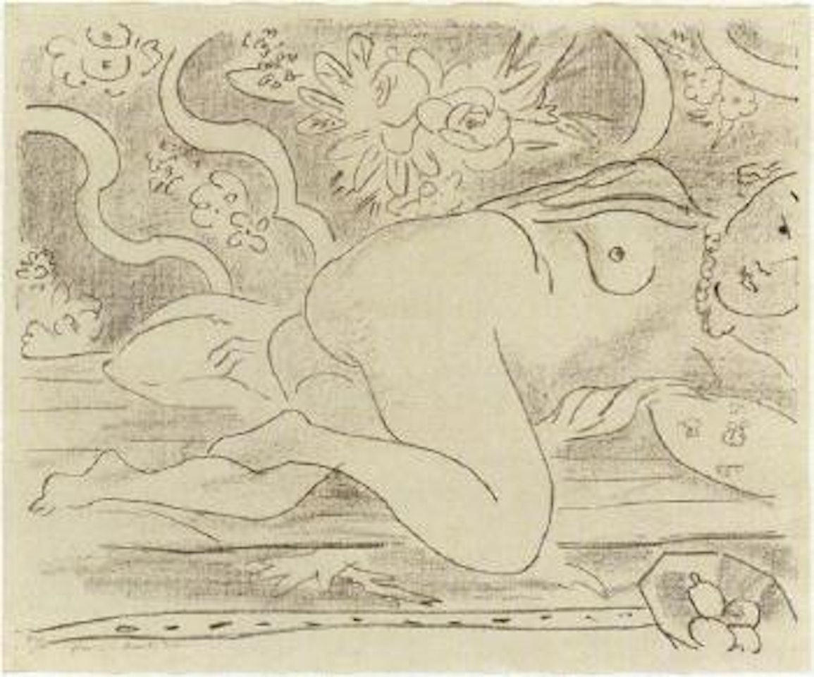 Nu couchee a la coupe de fruits by Henri Matisse