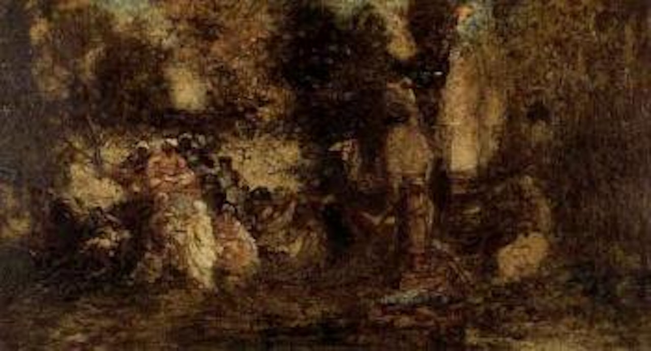 The band or pool in the desert by Adolphe Monticelli