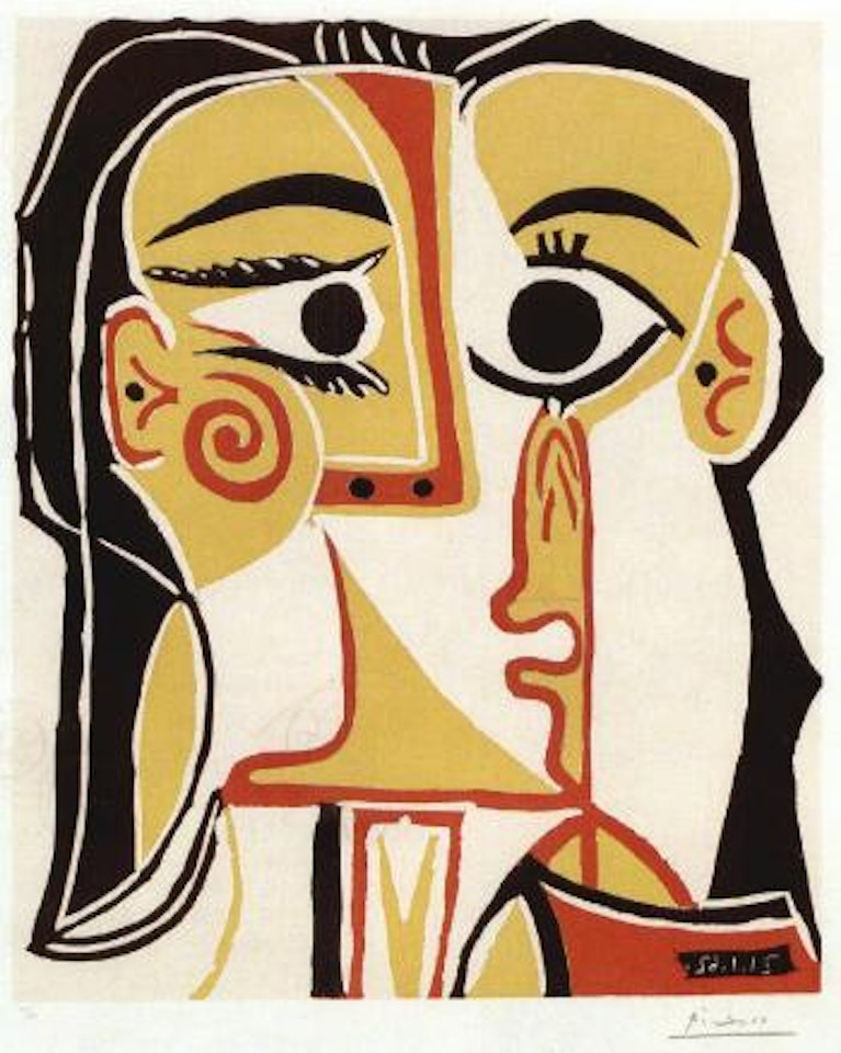 Portrait stylise de Jacqueline by Pablo Picasso