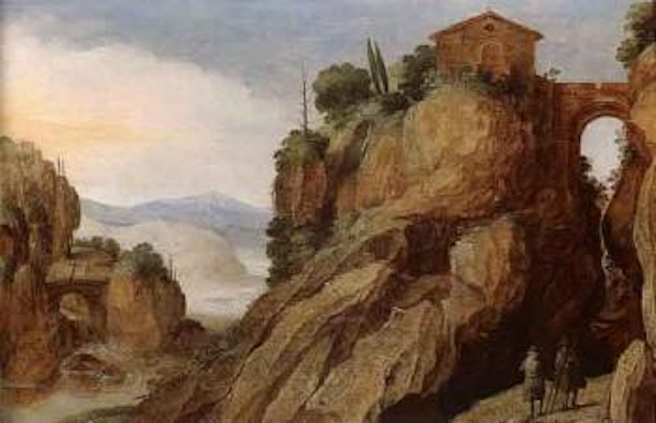 Paysage montagneux anime de personnages by Joos de Momper the Younger