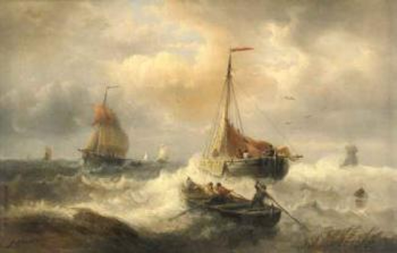 Pecheurs par gros temps by François Etienne Musin