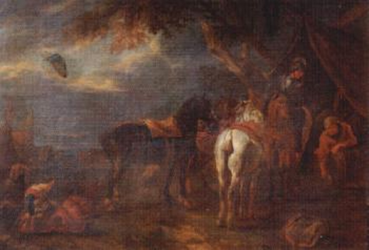 The Halt, an army encampment by Pieter van Bloemen