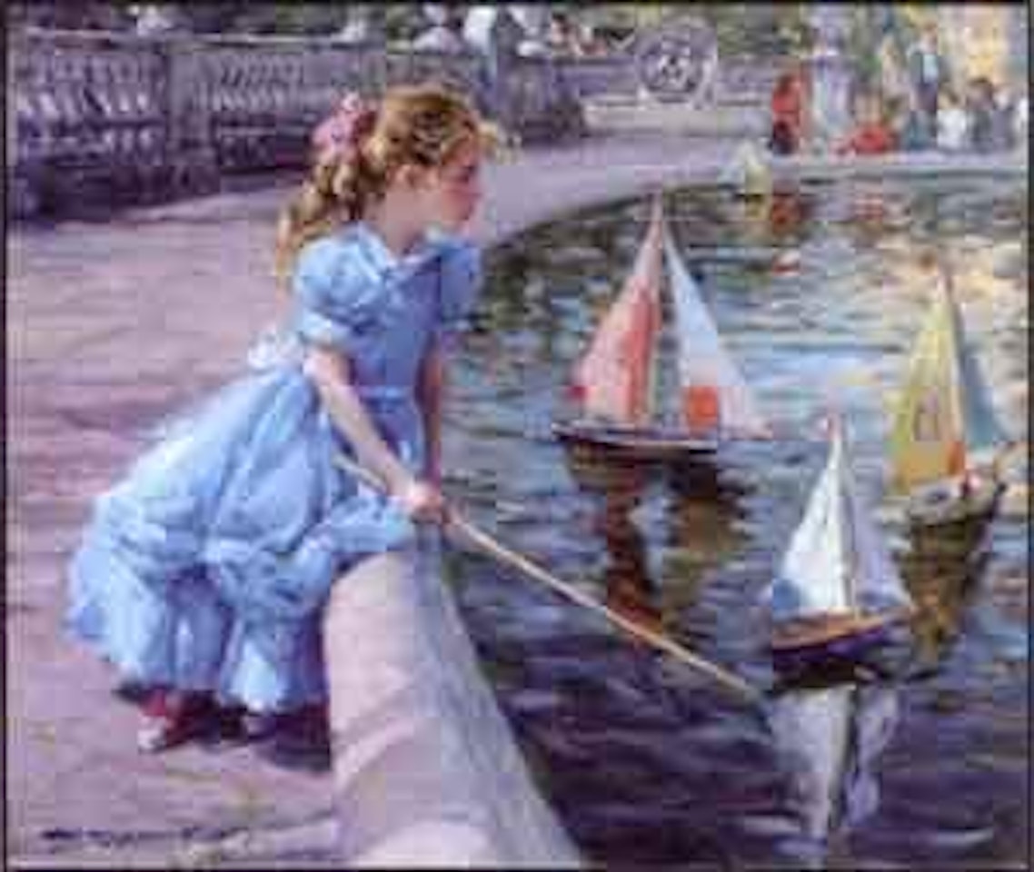 Toy yacht in the Luxemburg Gardens by Constantin Razoumov