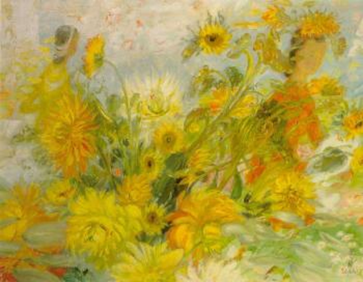 Deux filles dans le jardin by Le Pho
