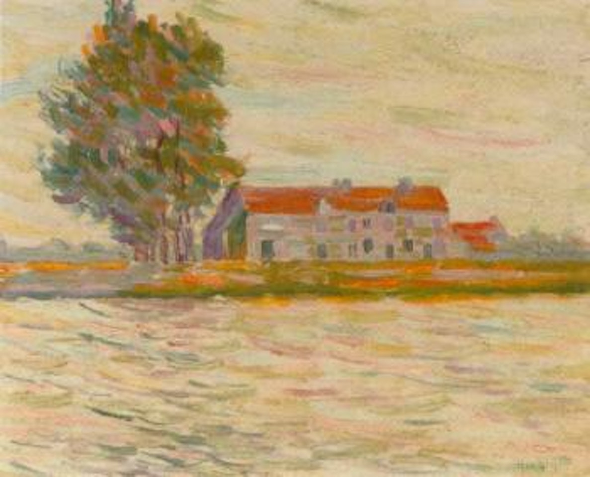 Maison au bord de fleuve by Auguste Herbin