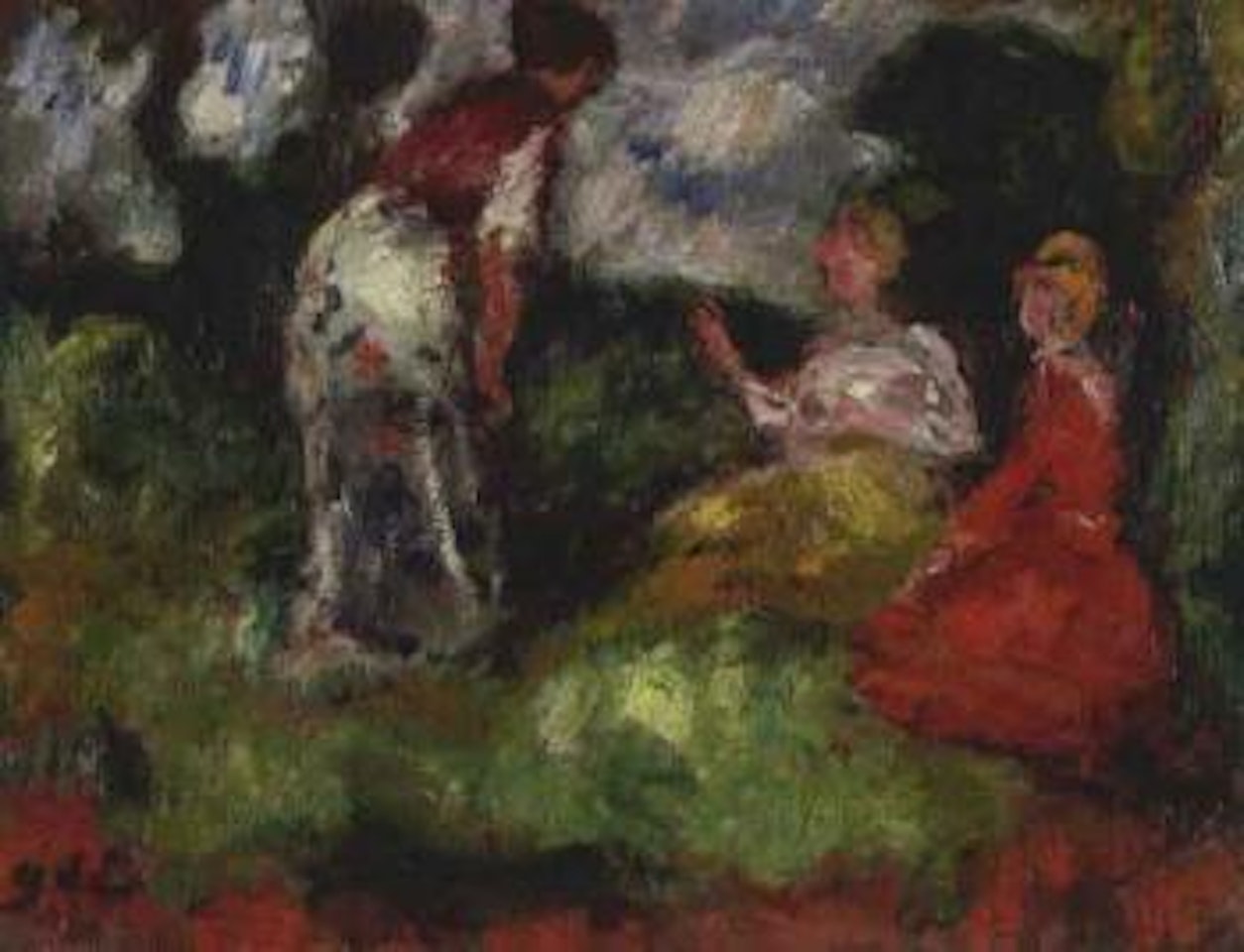 Trois femmes dans le parc by Georges d’Espagnat