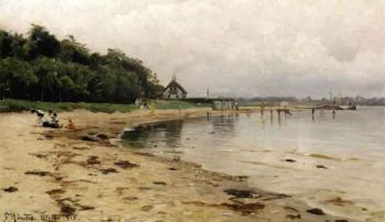 Cloudy day on the beach at Strib by Peder Mork Monsted