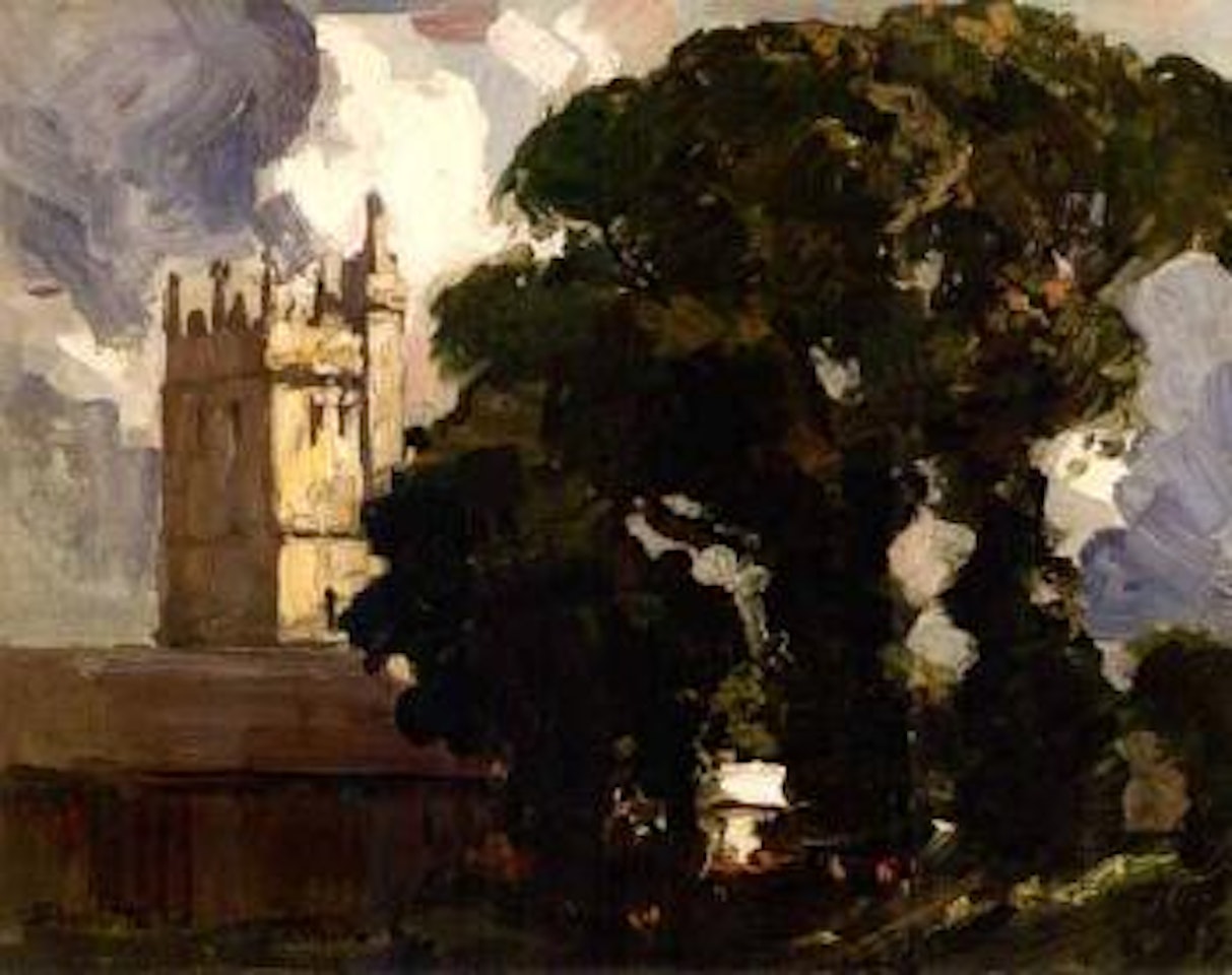 The Abbey and the oak tree by Arthur Ernest Streeton