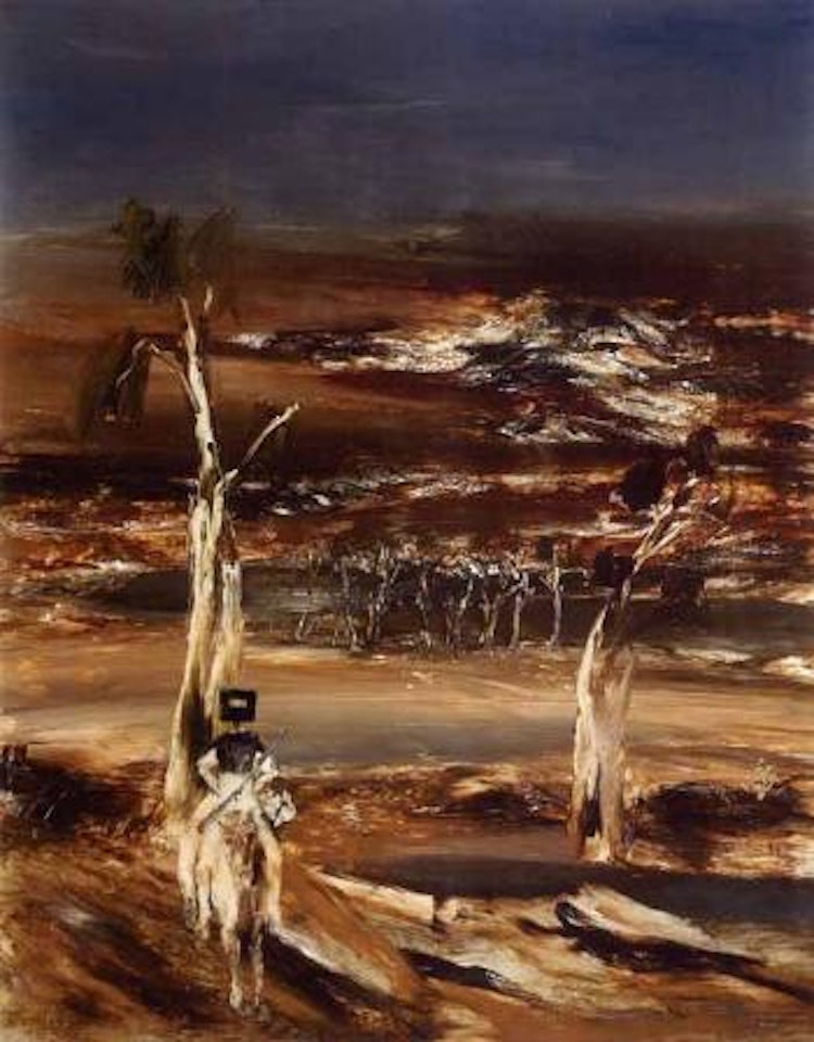 Kelly and riverbend by Sidney Nolan