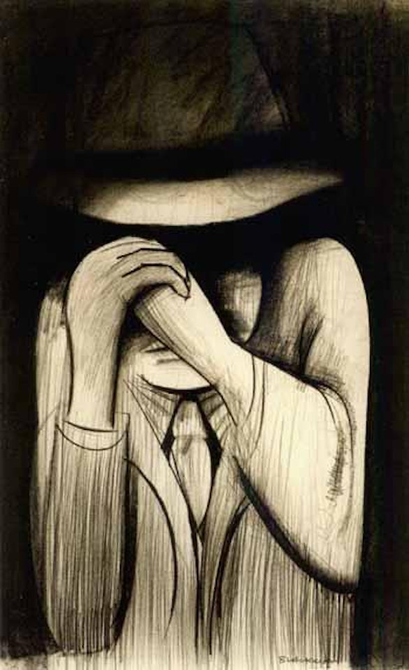 Shy schoolgirl by Charles Blackman