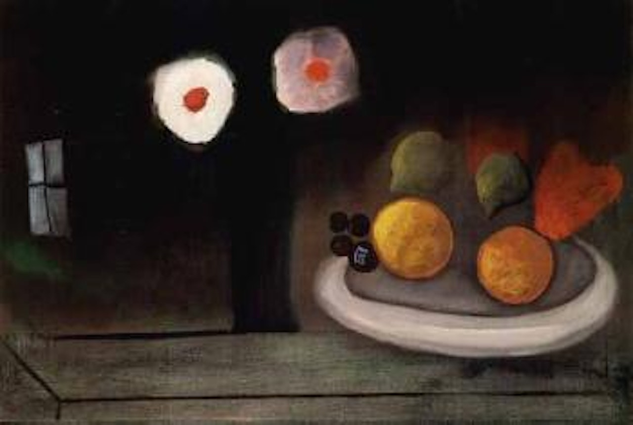 Vase of flowers and fruit by Charles Blackman
