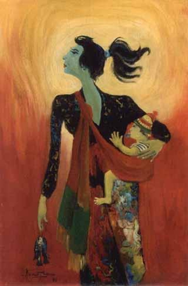 Mother and child by Hendra Gunawan