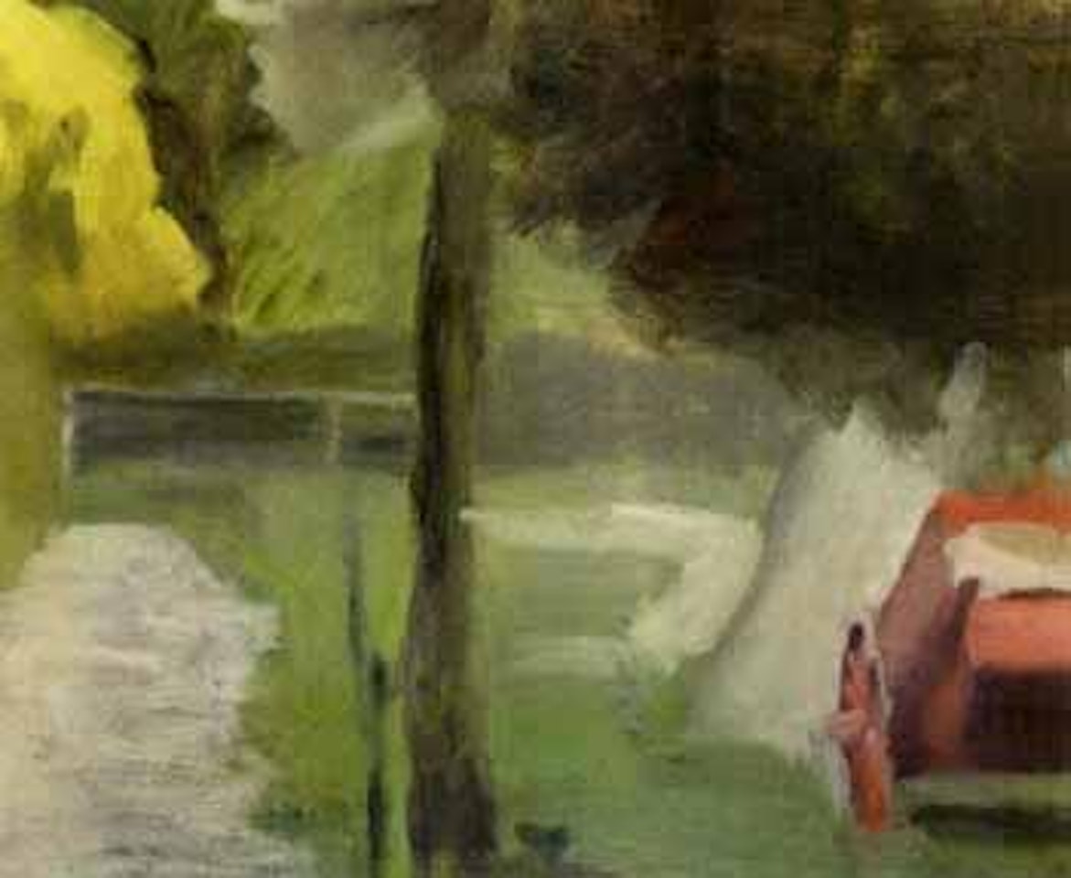 Red cart by Clarice Beckett