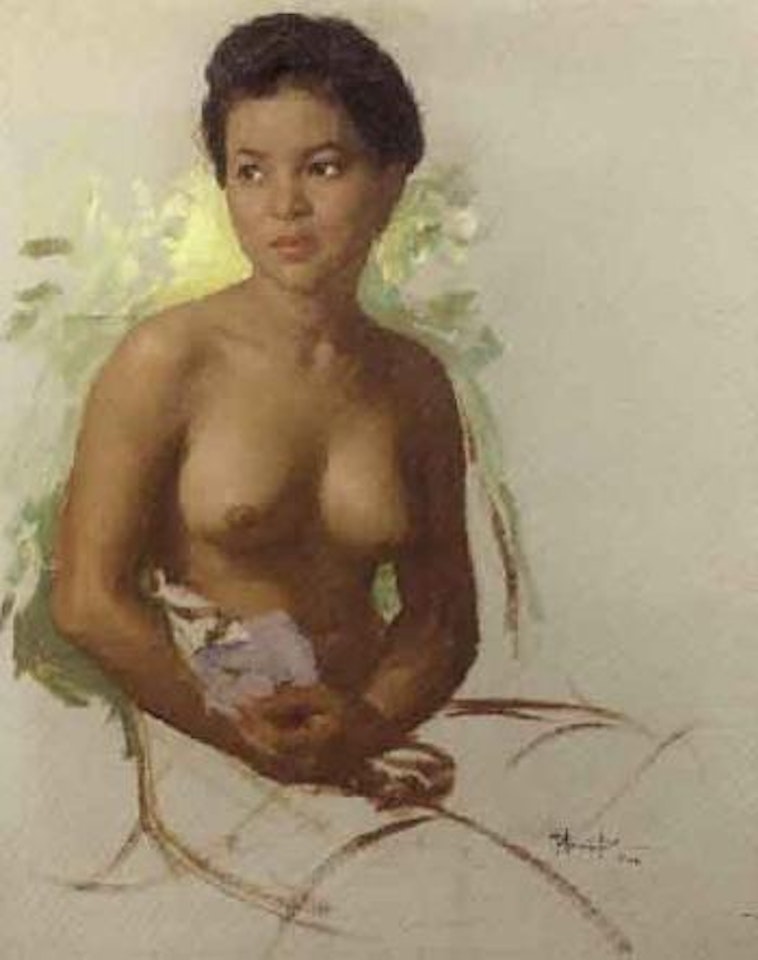 Portrait of young woman by Fernando Amorsolo