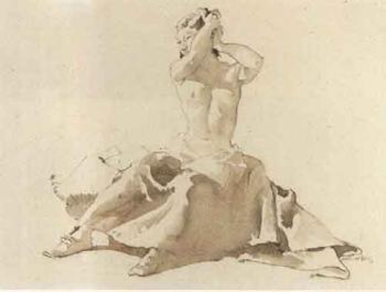 Study of a girl binding her hair by William Russell Flint