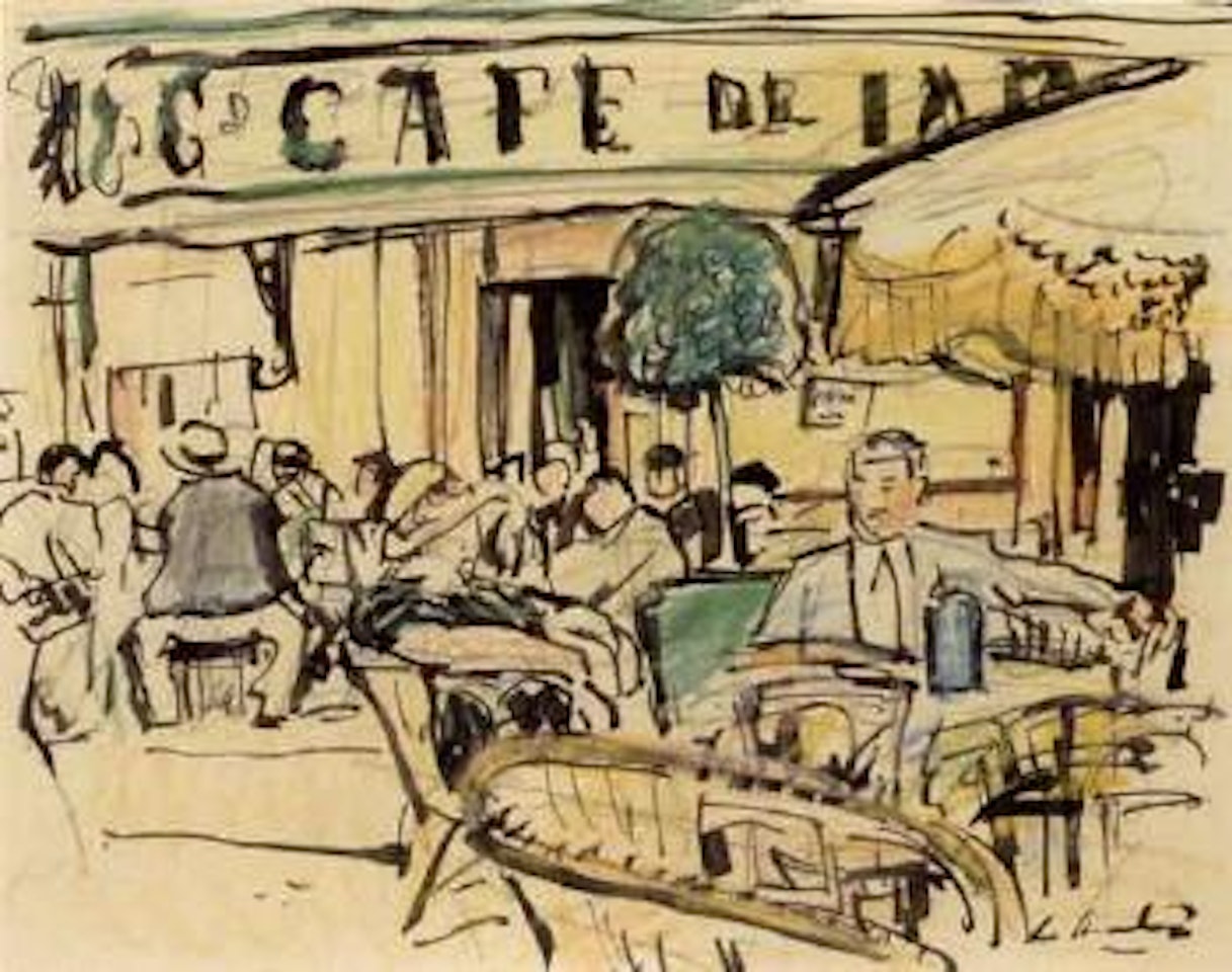 Cafe a Vence by George Leslie Hunter