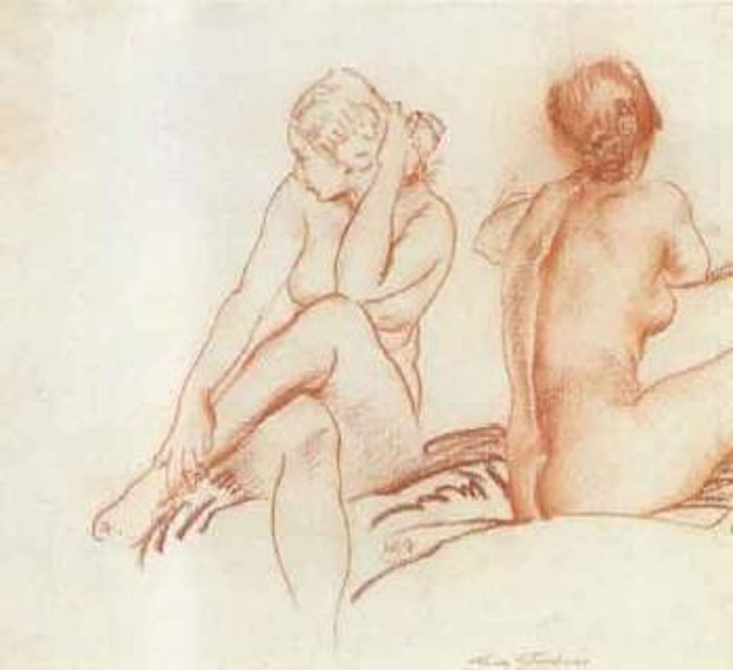 Two studies of model posing and the toga by William Russell Flint